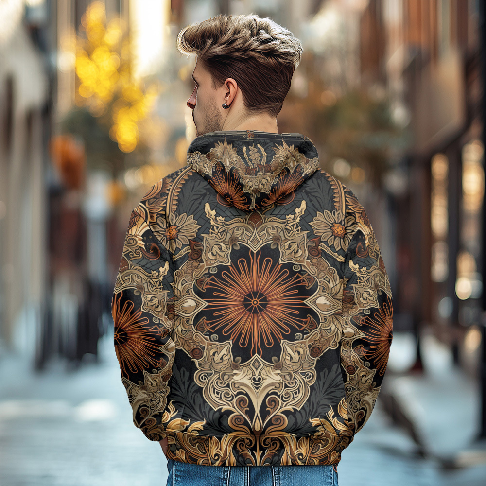 Cardigan con cappuccio da uomo con zip per inverno_voghion.com