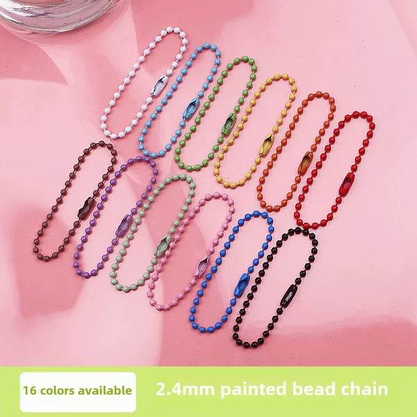 DIY Jewelry Handmade Accessories Painted Wave Bead Chain Colorfulful Bead Chain Metal Ball Chain Pendant Chain Tag Chain Iron