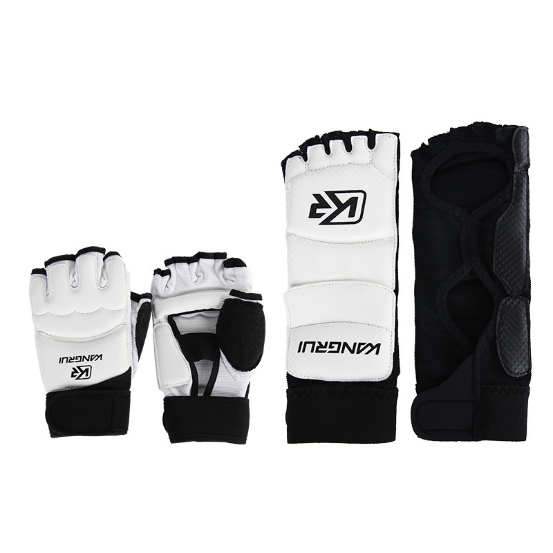 Transfronterizo kangrui taekwondo guantes pie protector resistente al desgaste lucha boxeo pie protector fabricante
