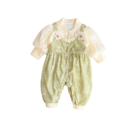 Baby clothes Spring set onesie Newborn children baby clothes Full moon super cute outdoor Haha clothes crawl suit Spring and Autumn Season
