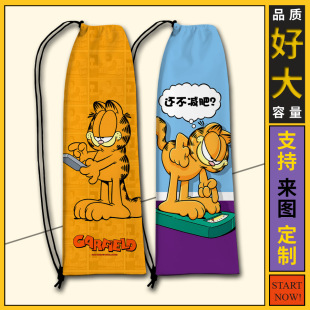 Badminton Bag with Garfield Cat Cute Cartoon Print, Badminton Bag Storage Bag, Large Capacity, Special for Student Rackets