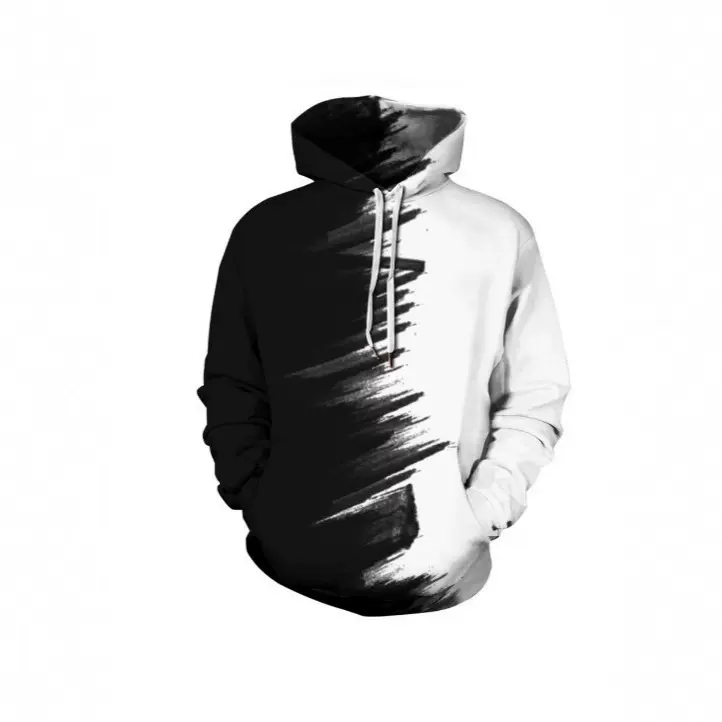 2025新款秋季 欧美街头青春潮流3d数码印花 圣诞男式长袖连帽卫衣