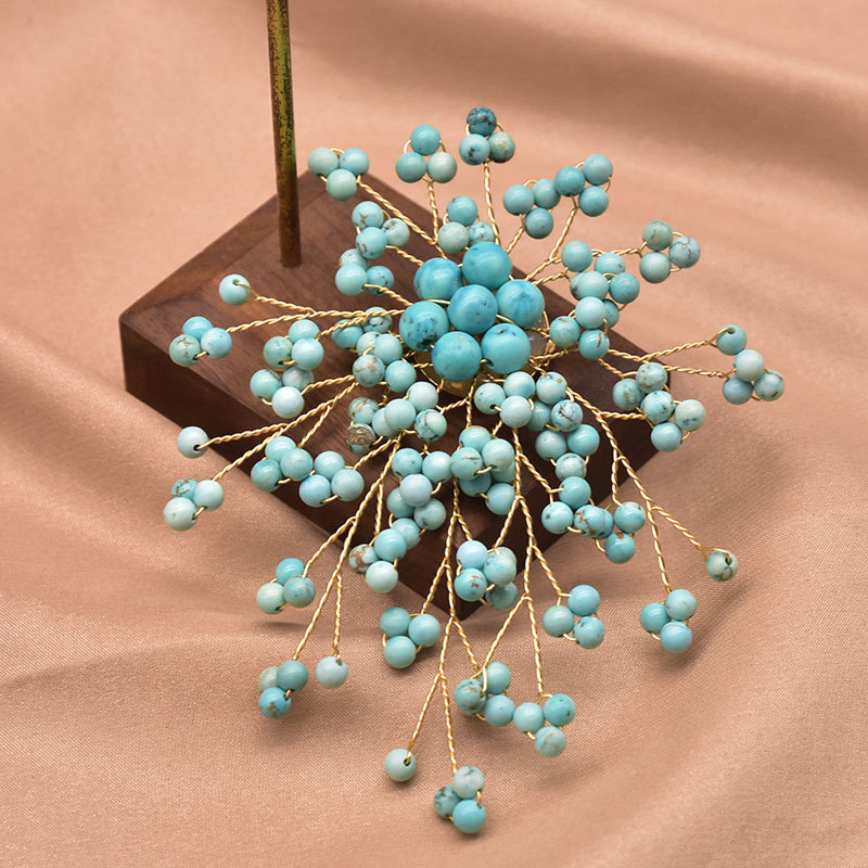 Broche de perlas naturales con borlas de bambú marino y flores, moda de alta gama, redondo y exquisito, broche de perlas estilo Chanel de alta calidad para mujer.