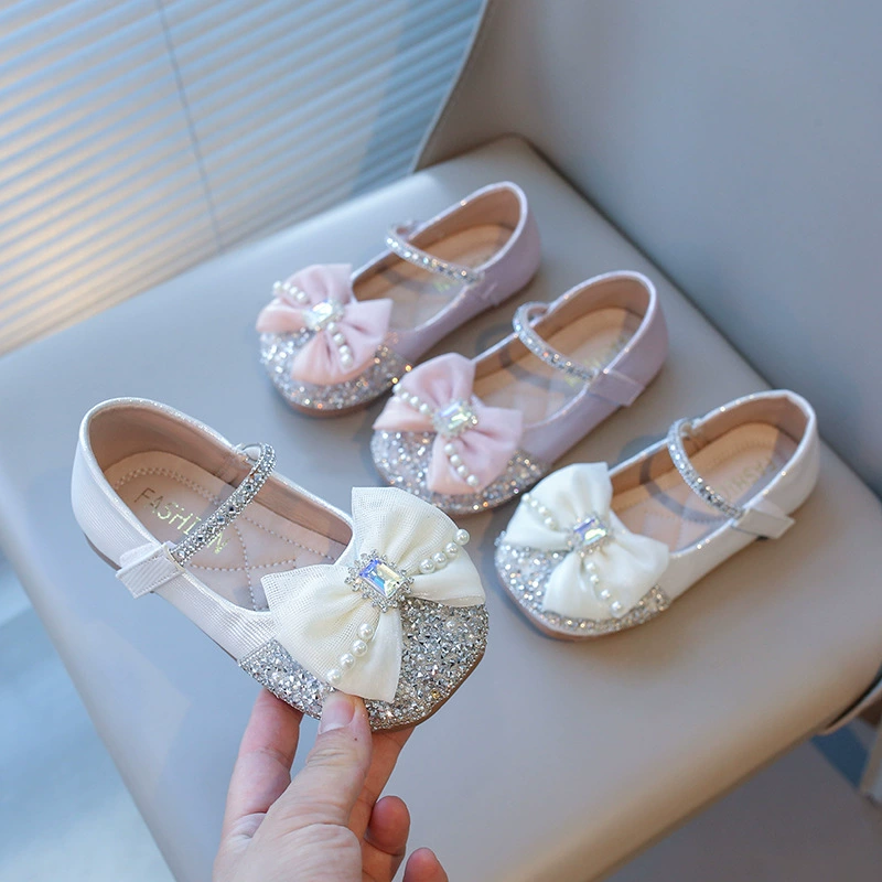 Новые осенние детские туфли для девочек с камнями 2025 года
