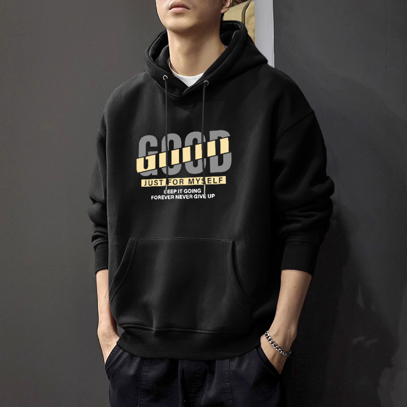 Otoño nuevo suelto pesado sudadera con capuzas letras masculinas y femeninas estilo de moda americana estilo de Hong Kong pareja camisa de manga larga