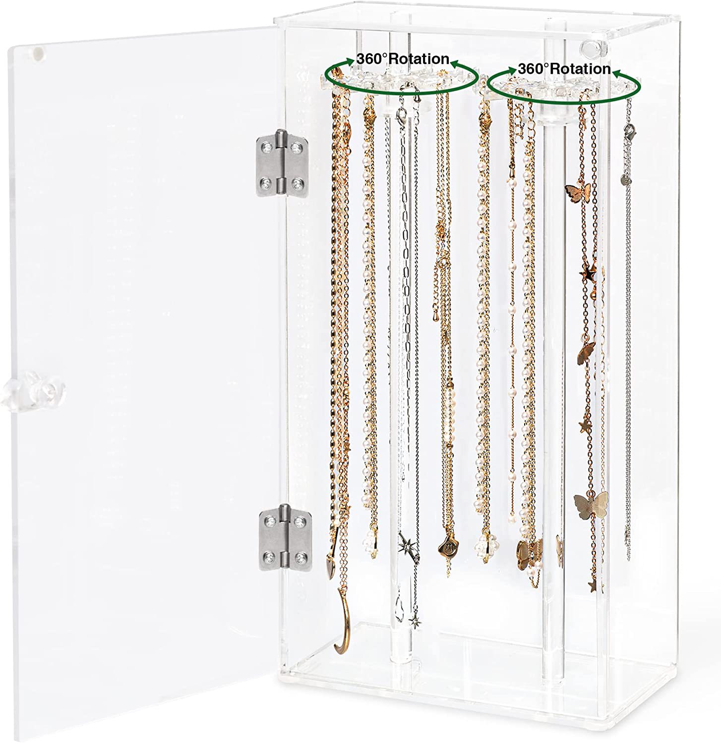 跨境亚克力项链展示架带旋转用于珠宝存储挂长项链吊坠手链展示