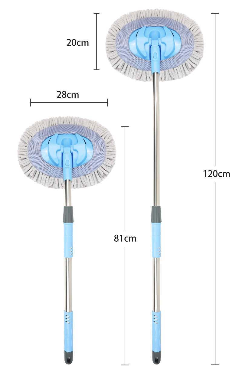 Customized Curved Pole Car Wash Mop, Special for Car Paint, Soft-Bristled Telescopic Car Brush, Car Cleaning Dust Removal Car Wash Artifact