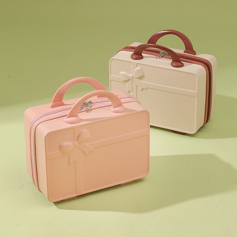 Estuche de cosméticos retro mini estuche de mano de 14 pulgadas, equipaje pequeño, bolsa de cosméticos de almacenamiento de recuerdos, caja de contraseña pequeña