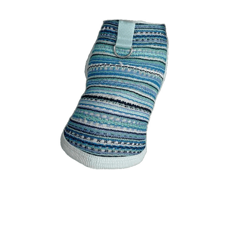 Ropa de mascotas de verano delgada rayas huecas transpirables tracción chaleco de color que osos bipedas ropa gato perro