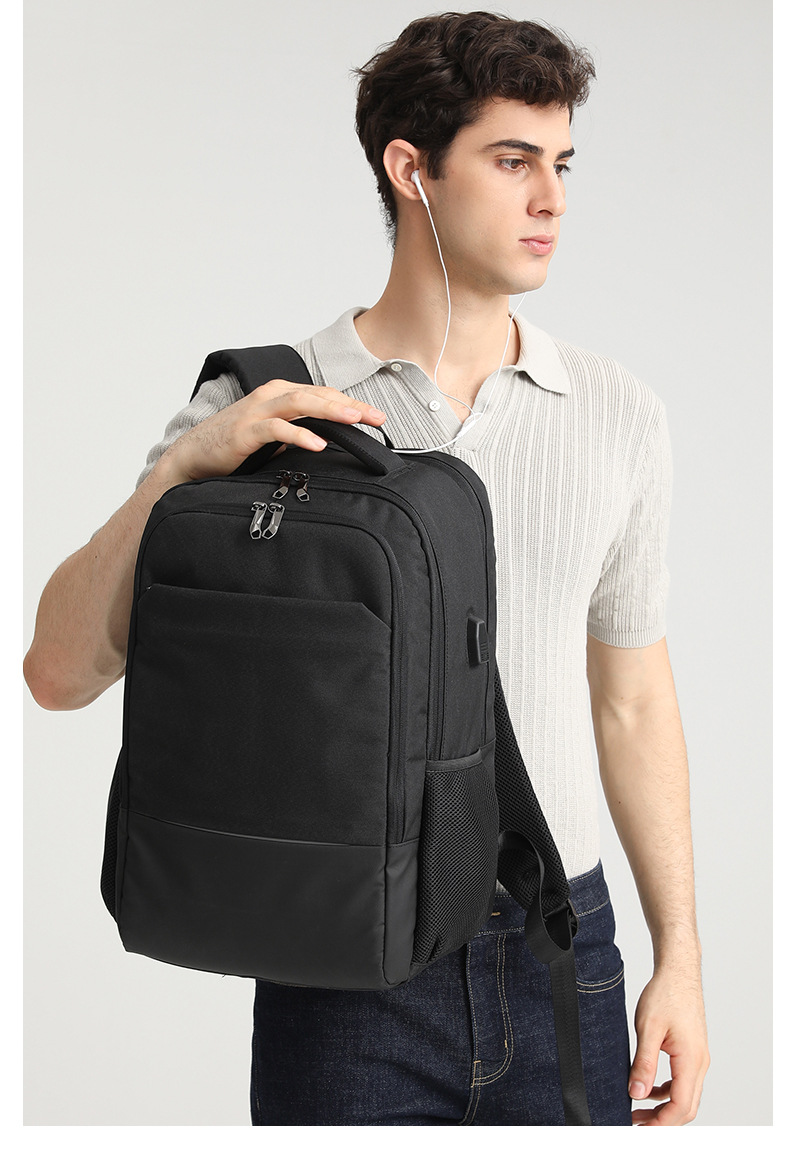 New Cross-Border Men's Backpack Large Capacity Oxford Fabric Backpack Printed LOGO Business Computer Backpack Travel Bag