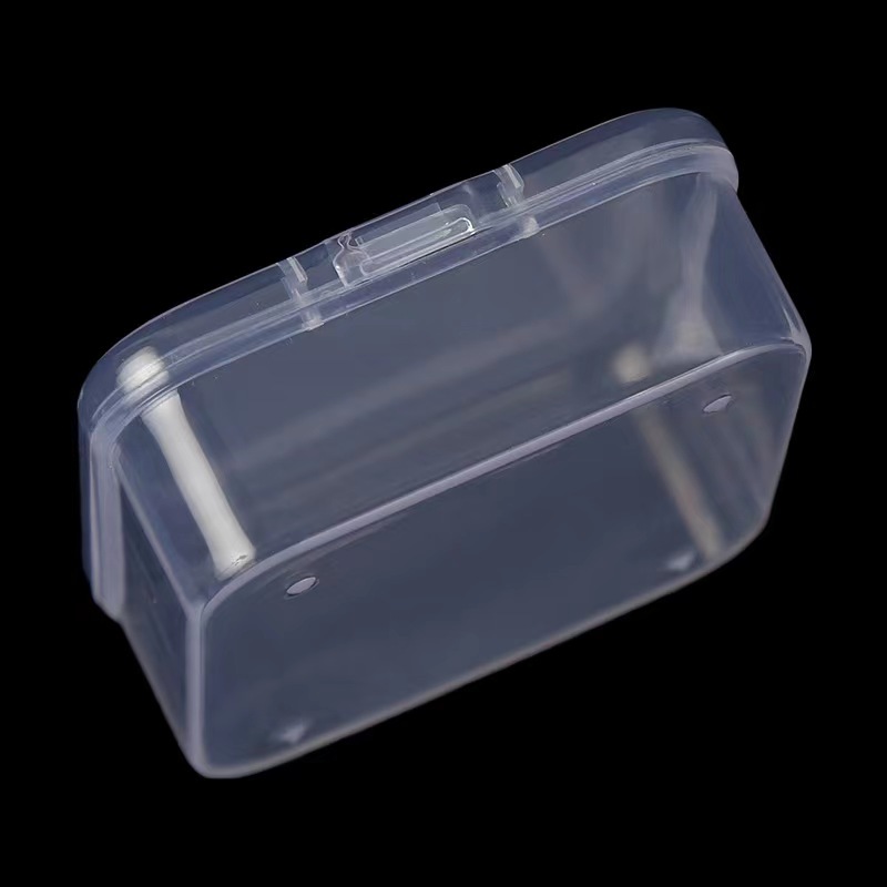 4,5 cm cuadrado caja transparente caja de plástico tapones para los oídos caja de gancho botón caja de joyería caja de herramientas de hardware