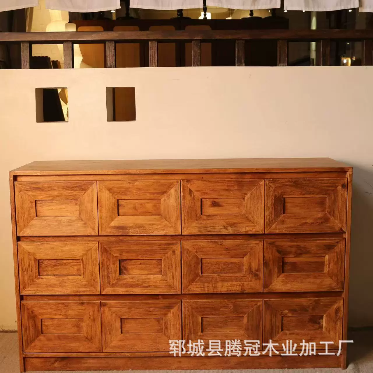 复古老榆木边柜多功能电视柜卧室斗柜小户型诧寂餐边柜民宿斗柜