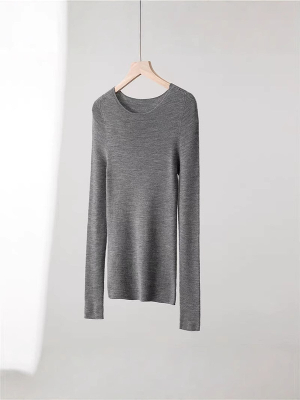 メリノ梳毛ウール 100% 120S シームレスワンライン既製服ファッショナブルなワンショルダーウールセーター薄手のニットセーター|undefined
