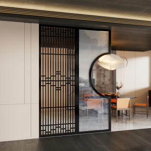 J^ New Chinoiserie Screen Partition Living Room Modern Minimalist Restaurant Can Be Ordered into the Entrance Hall Cut Out Grille Blocking