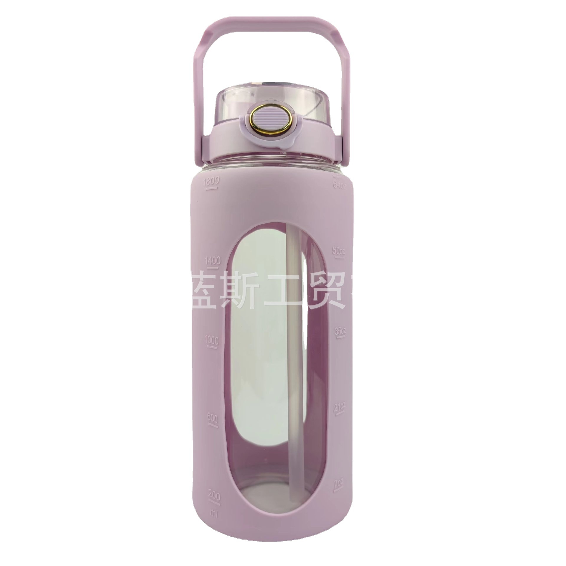 Potente Fuente de la fábrica 64 oz taza cristal con funda silicona doble bebida cubierta gran capacidad deportes al aire libre hervidor al por mayor