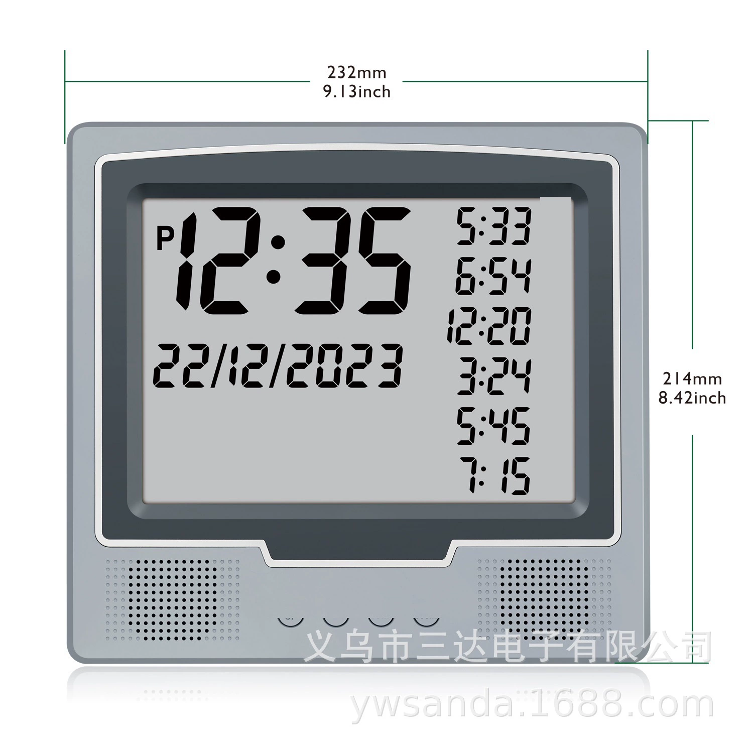 FAJ-116 серый однотактный дисплей квадратный аккумулятор USB двойного назначения экспорт вечный календарь цифровые часы производитель часов