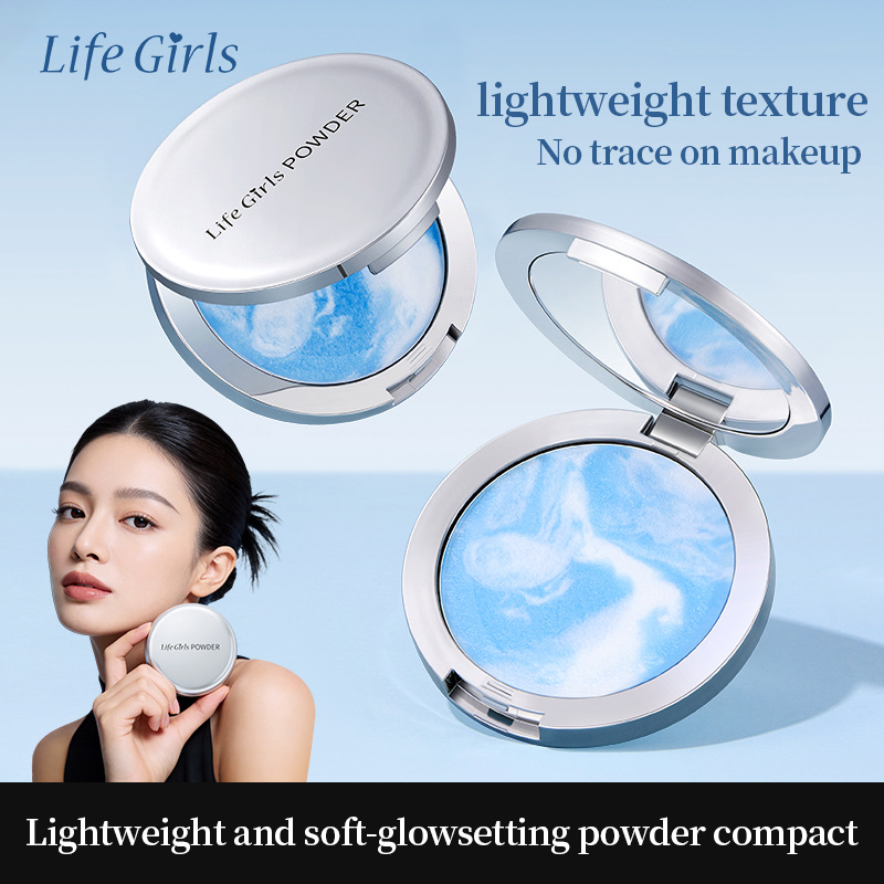 Life Girls polvo de maquillaje ligero y suave, polvo de maquillaje duradero, polvo de maquillaje impermeable, polvo de maquillaje transfronterizo