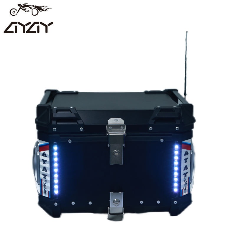 55L Aluminum Alloy Music Box Motorcycle Tail Box with Charging Function and Multi-Functional Tail Box