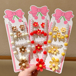 New Children's Flower Necklace suit Girls Fashion Jewelry Princess Pearl Jewelry Pendant Wholesale Hot Sale