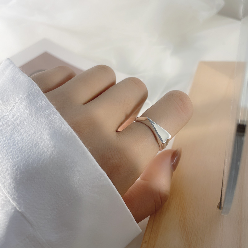 Korean personality creative 925 sterling silver heart-shaped ring wholesale