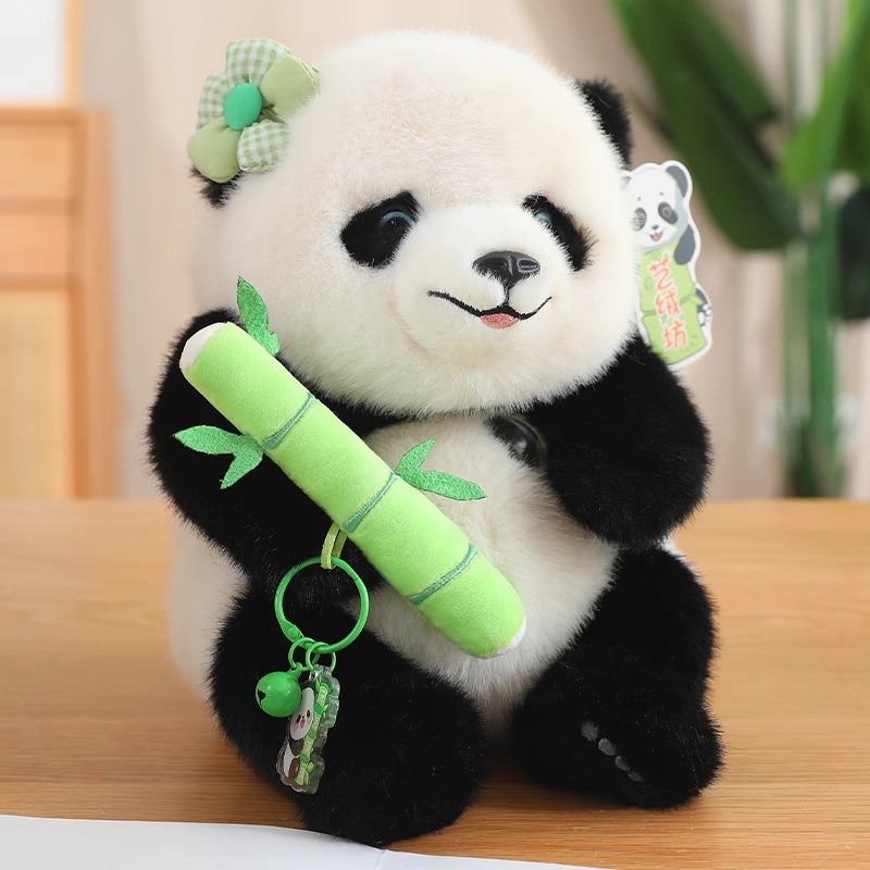 Nuevo estilo Yizongfang Panda rojo fruta dulce flor flor peluche panda gigante mochila muñeca al por mayor niña regalo