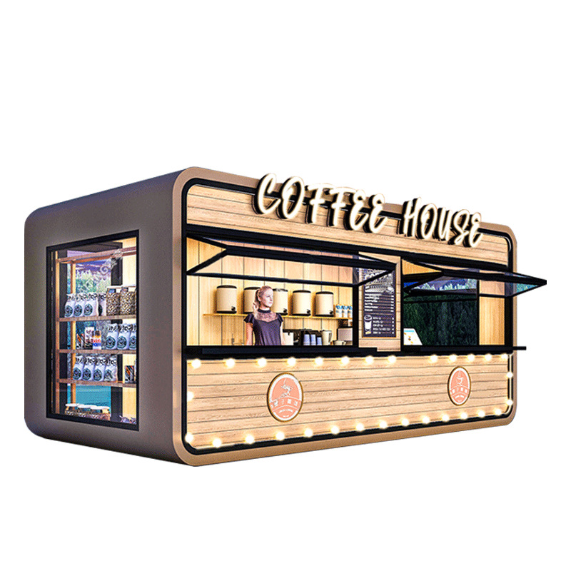 Quiosco de cabina de manzana, sala móvil, tienda de té con leche, snack bar, tienda de contenedores, quiosco, restaurante, cafetería