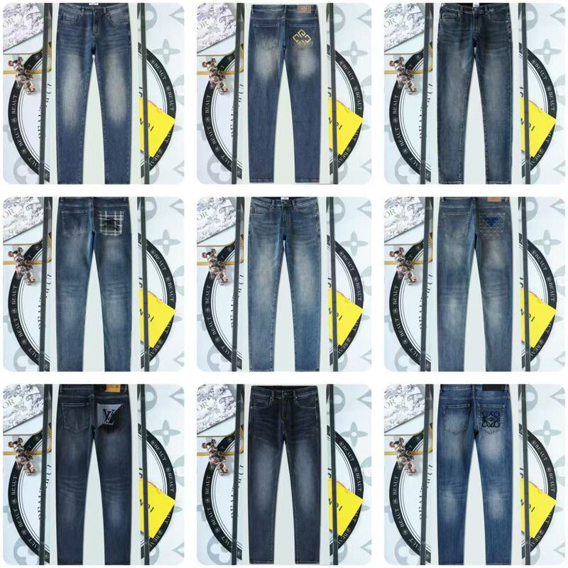 European Boutique Trendy Brand B's Men's High-End Luxury Jeans, Featuring a Slightly Stretchy Slim Straight Cut and Premium Hardware L European Boutique Trendy Brand B's Men's High-End Luxury Jeans, Featuring a Slightly Stretchy Slim Straight Cut and Premium Hardware L