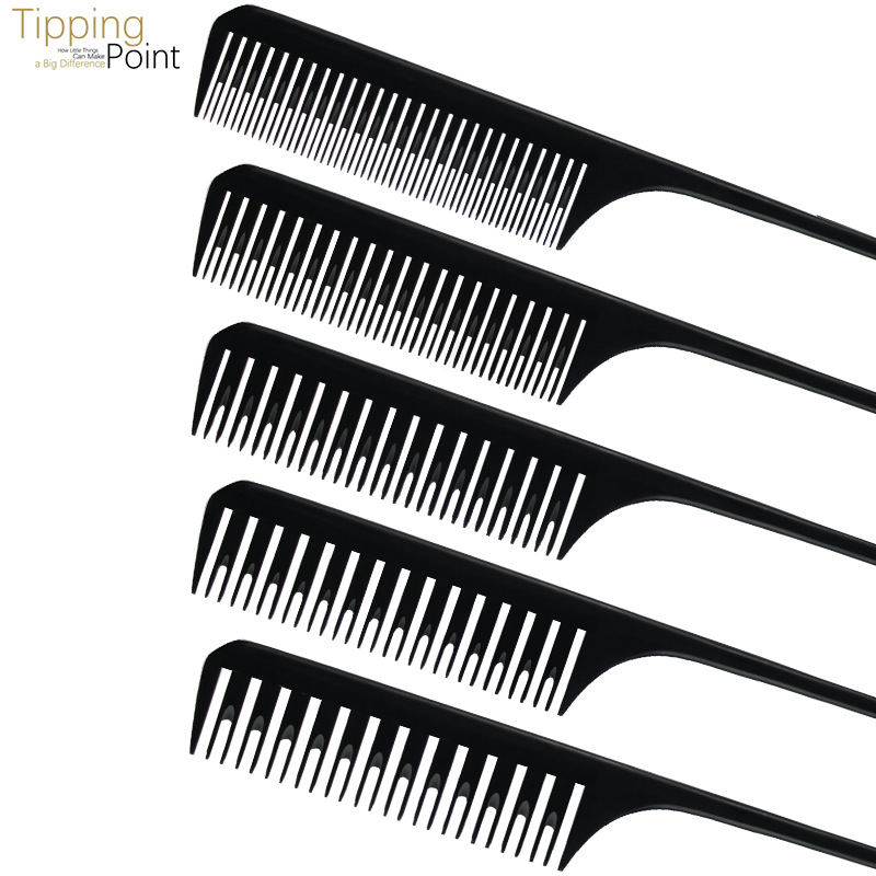 Fiebre de oro de plástico de punta de la cola peine de teñido peine de peluquería profesional peine de teñido resistente a altas temperaturas anti-estática peine de teñido