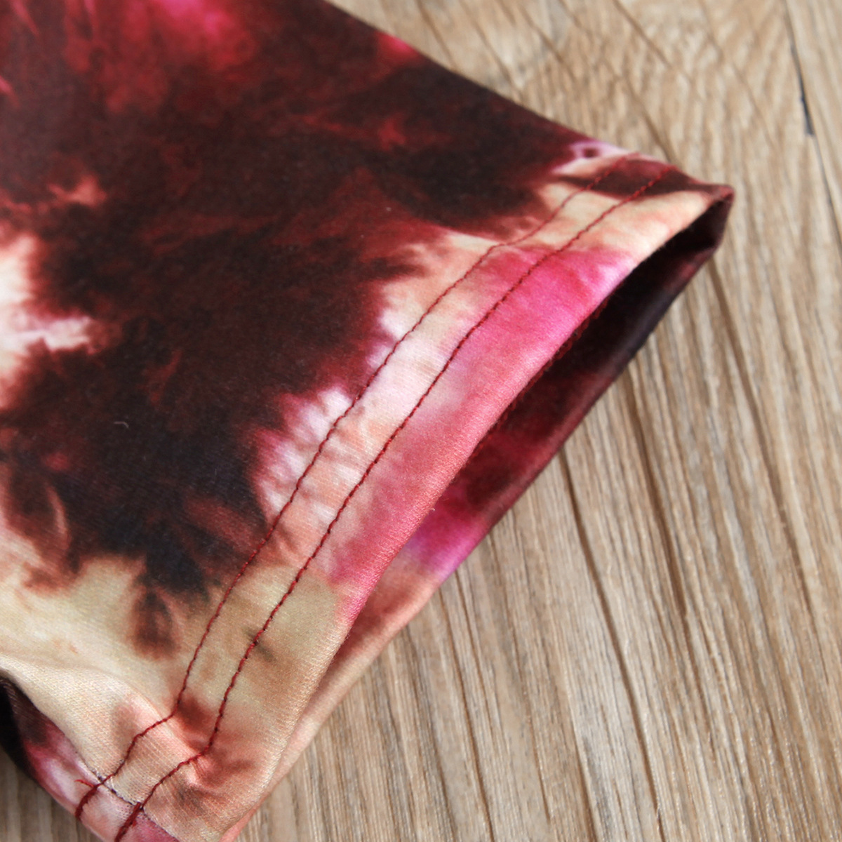 Kinder Tie-dye Rundhals Kurzarm Oberteil Und Rippshorts Set_voghion.com