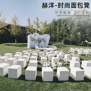 方墩婚礼活动面包凳皮凳方凳沙发凳吐司凳矮凳小方墩婚庆板式皮墩-阿里巴巴