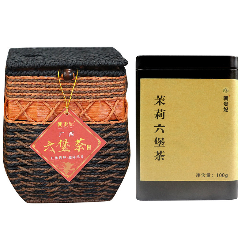 [조합] 3 년 등급 I Liubao 차 짠 바구니 500g Jasmine Liubao 차 100g/캔