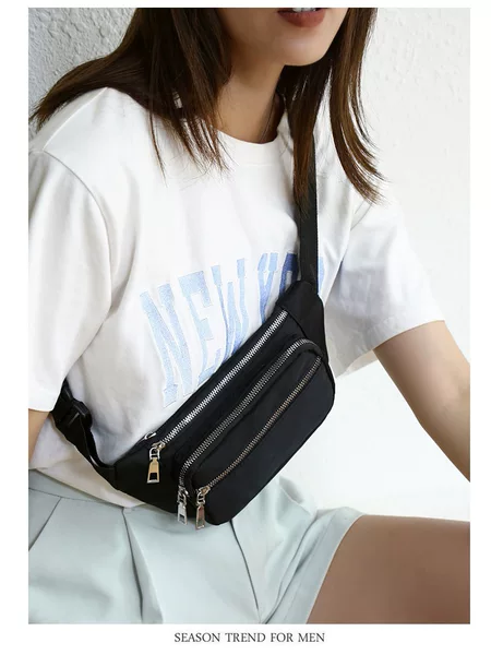 Source Factory Wholesale Printed Logo Oxford Cloth Waist Bag for Men and Women Cross-Body Chest Bag Multi-Functional Waterproof Outdoor Mobile Phone Bag