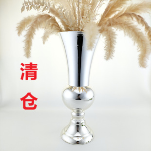 Light Luxury High-end Simple Porch Metal Electroplated Vase Wedding Home Decoration Living Room Soft Decoration Model Room Ornaments