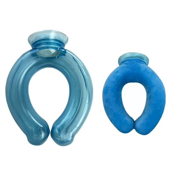 U pillow light blue + blue velvet cover