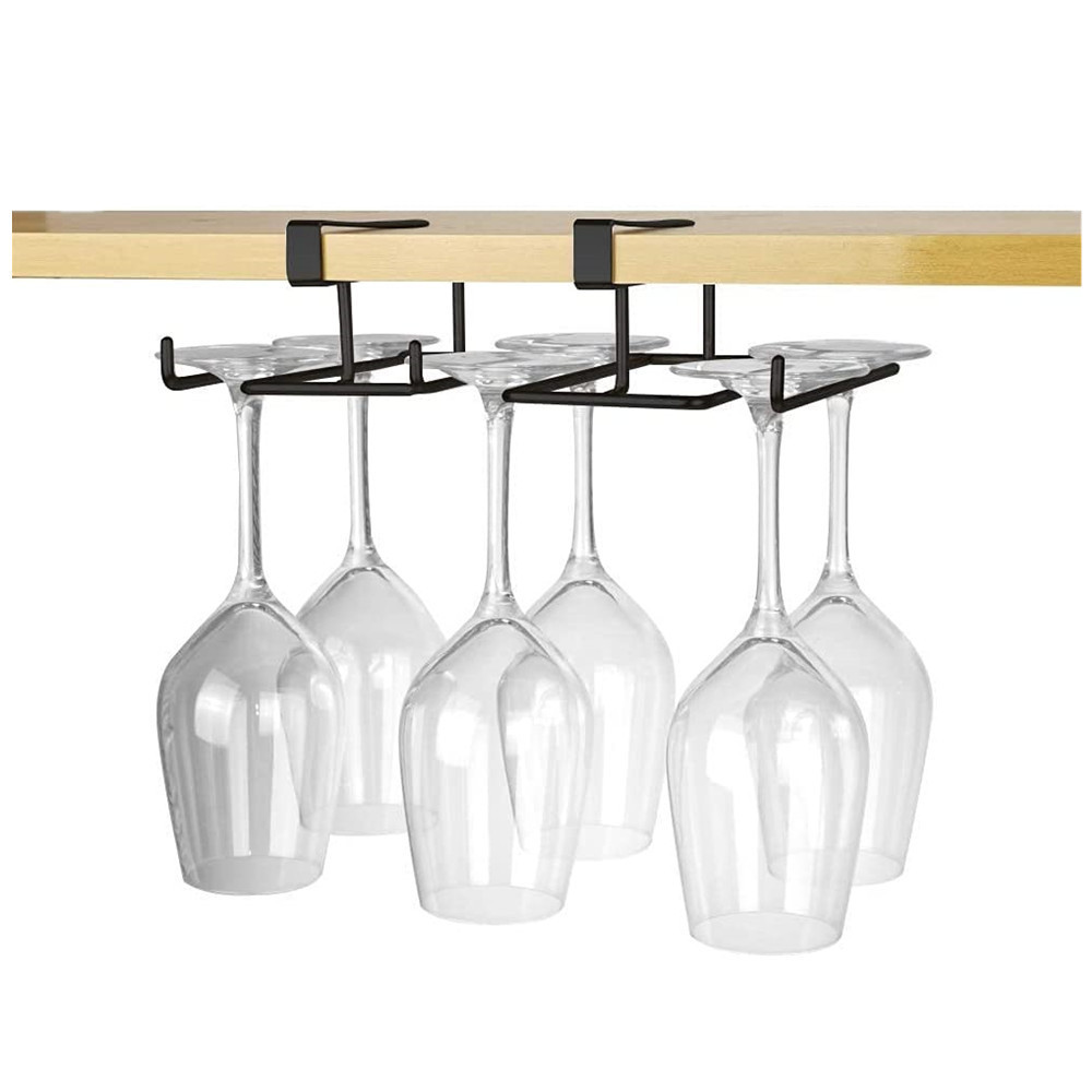 Jiahua Traceless Inverted Red Wine Cup Holder Kitchen Nail-free Cup Holder Inverted Cup Holder Household Wine Cabinet Bar Hanging Cup Holder