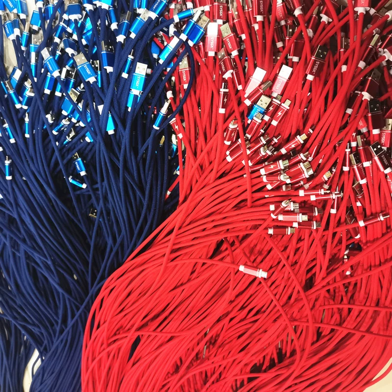 Линия передачи данных флэш-зарядки два м линия голый провод тканая ткань металлическая головка мобильный телефон линии передачи данных Оптовая поставка завода