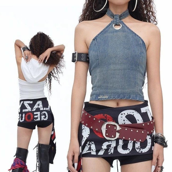 짧은 스커트 + 홀터넥 스트랩 (2종 세트)