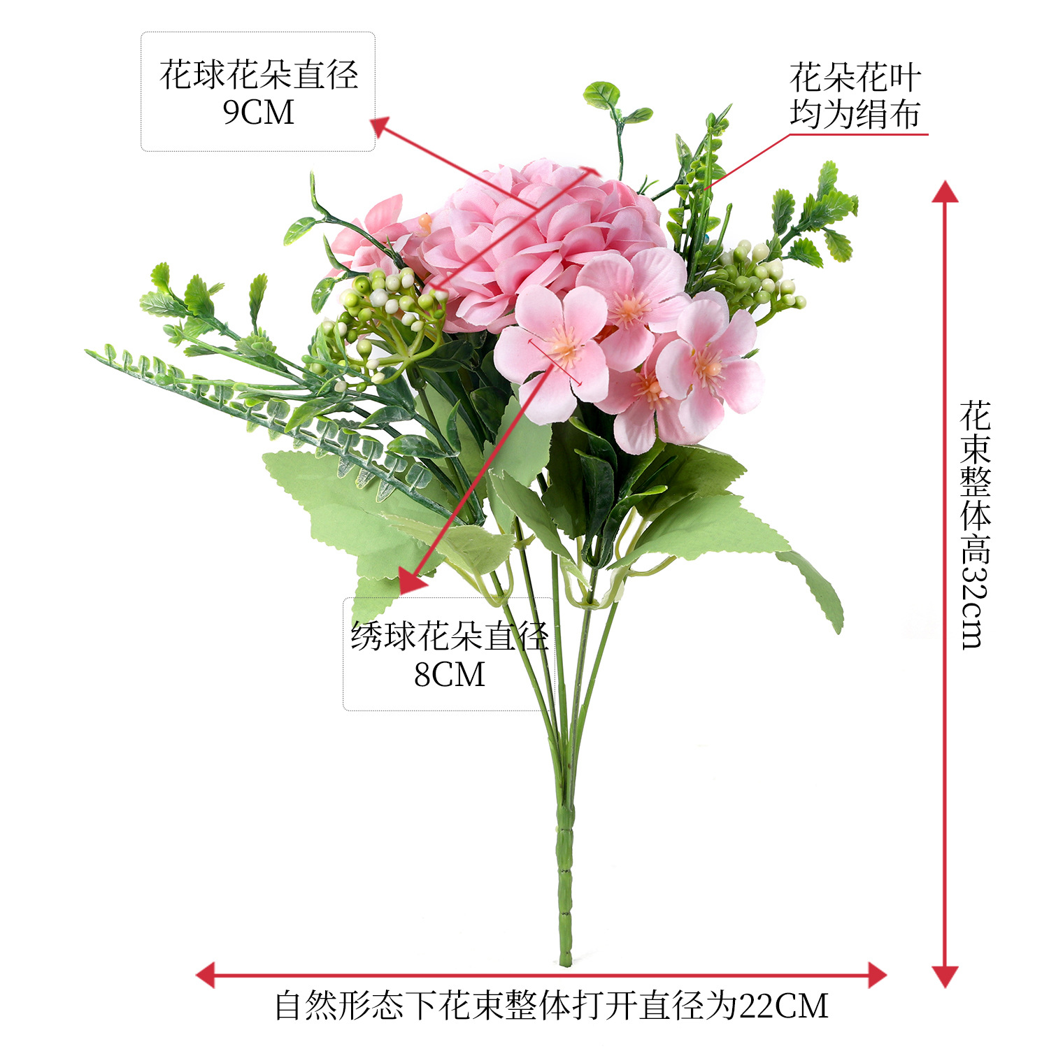 Baifang jardín Maria mariposa bola flor artificial escritorio decoración apoyos mesa de comedor boda arreglo de flores decoración