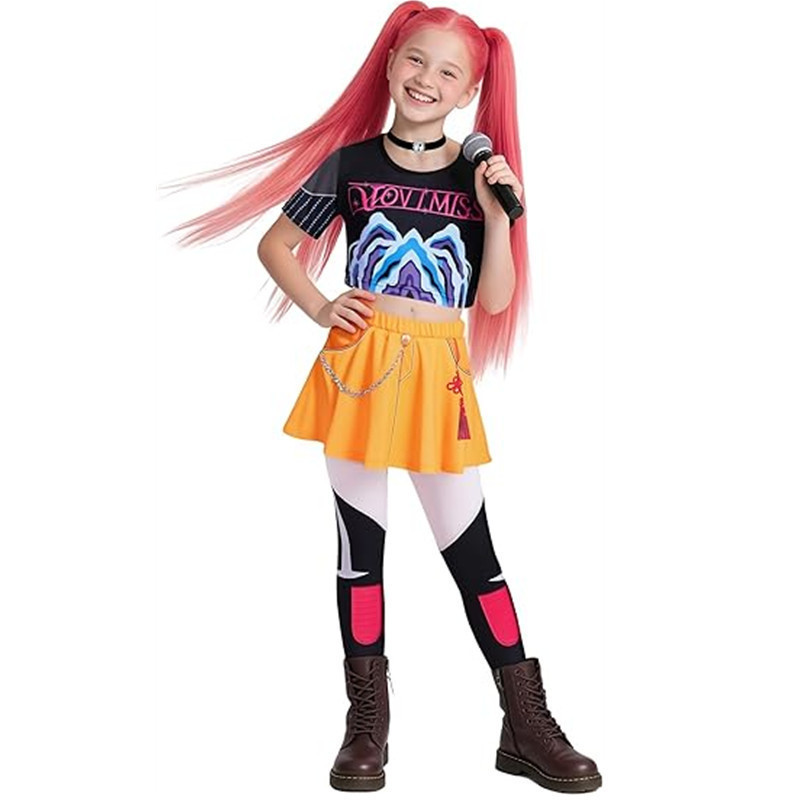 跨境新款女孩恶魔猎人欧美流行歌手万圣节服装装扮舞台套装服装|undefined