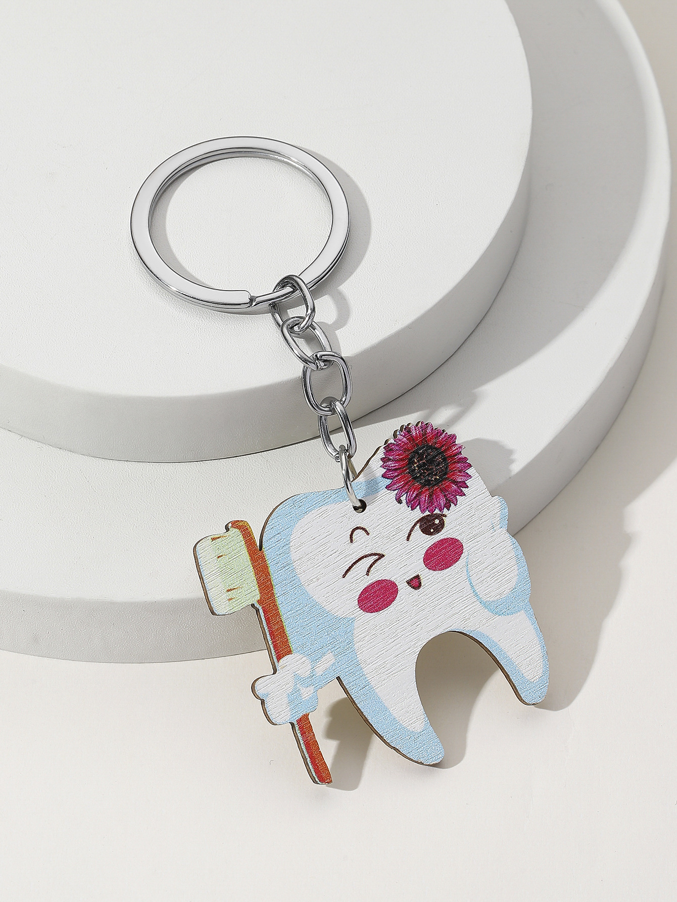 12g Weight Bag Pendant, Keychain Classification 1 Piece Quantity Holiday, Daily Occasion Wood Material Unisex Gender Cute Style Cute Teeth Wood Unisex Bag Pendant Keychain 5