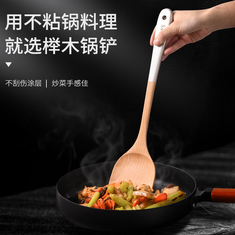 Una gran cantidad de arroz cuchara de arroz casera cuchara de arroz regalo de arroz resistente a altas temperaturas madera no stock silicona