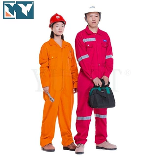 厂家直供纯棉连体工作服吸湿排汗透气专做石化海上作业连体防护服