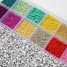跨境貨源24格字母珠米珠手鏈項鏈DIY彩珠盒裝糖果色飾品配件