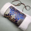 Satin sapphire blue Ruyi (white fur)