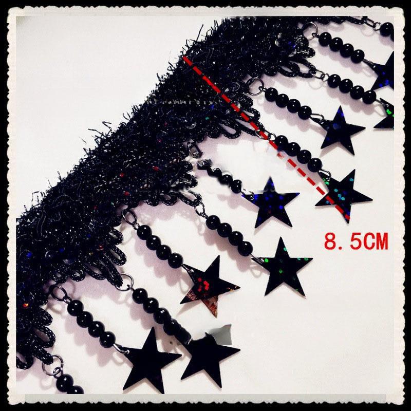 (2개) 의류 액세서리 웨이브 술 레이스 시퀀스 다섯개 별 레이저 구슬 수제 리본 무대