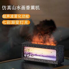 新款仿真火焰壁炉香薰机自动喷香机七彩扩香机家用桌面火焰加湿器