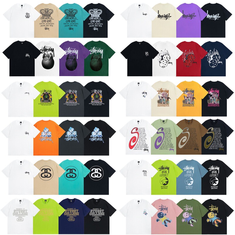 24 New Classic Short-Sleeved Stu Skull Pattern Spider Tai Chi Cruiser Tus T-Shirt Top Trendy