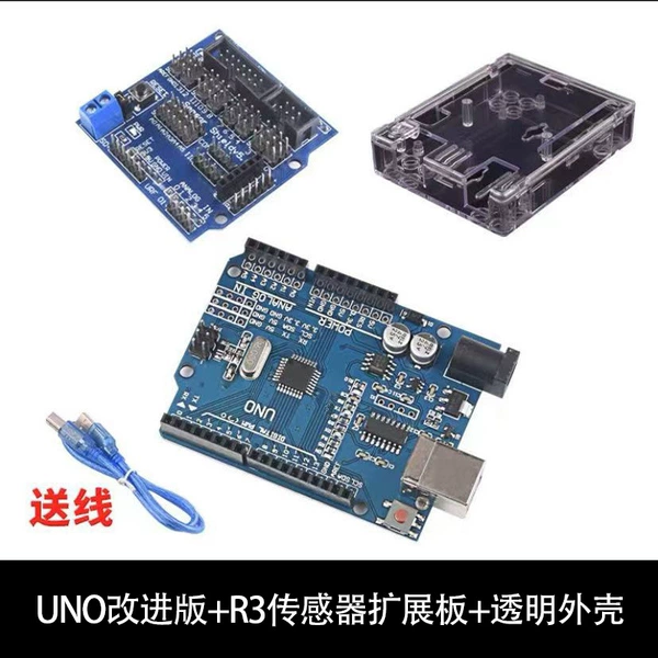 UNO improved version+R3 sensor expansion board+transparent shell