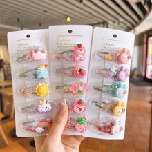 新款儿童发夹女孩碎发发卡发饰流沙bb夹韩国边夹卡通头饰刘海夹子