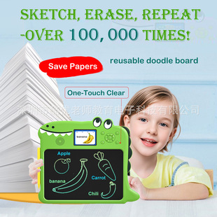 Foreign Trade Cross-Border Version of Kidsren's Learning Machine Dual-Screen Handwriting Drawing Board One-Click Screen Clearing All-Round Early Education Learning Machine Amazon